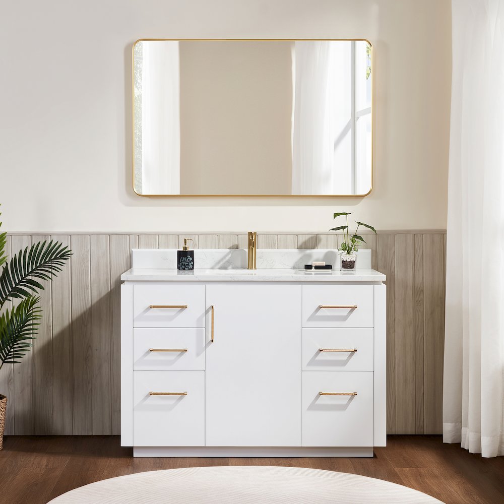 San 48" Free-standing Single Bath Vanity in White. Picture 3