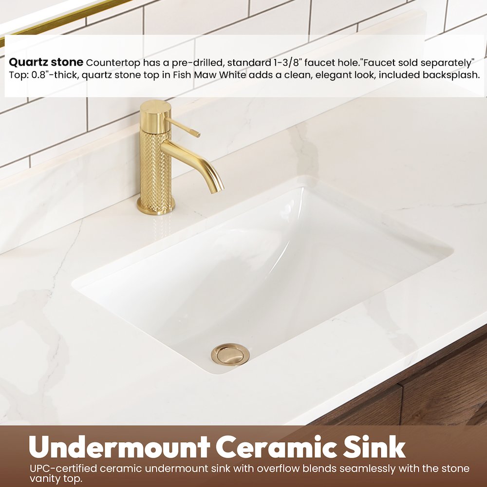 Cristo 48" Floating Single Bath Vanity in Aged Dark Brown Oak. Picture 7