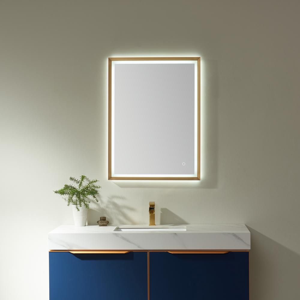 24'' Rectangle LED Lighted Accent Bathroom/Vanity Wall Mirror. Picture 4