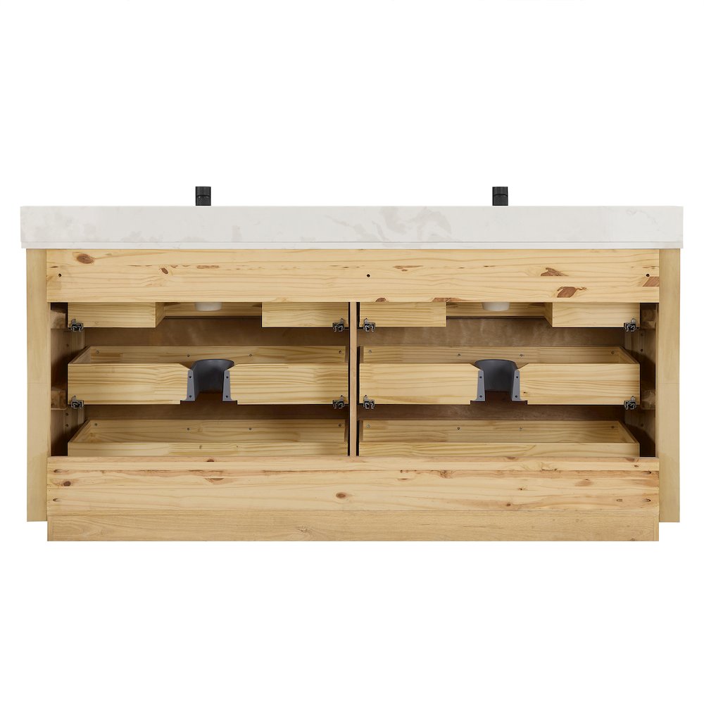 Porto 72" Free-standing Double Bath Vanity in Aged Natural Oak. Picture 12