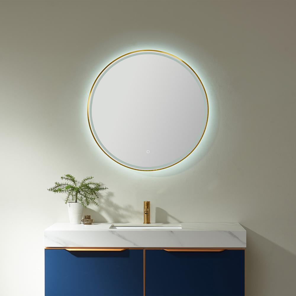 32'' Round LED Lighted Accent Bathroom/Vanity Wall Mirror. Picture 4