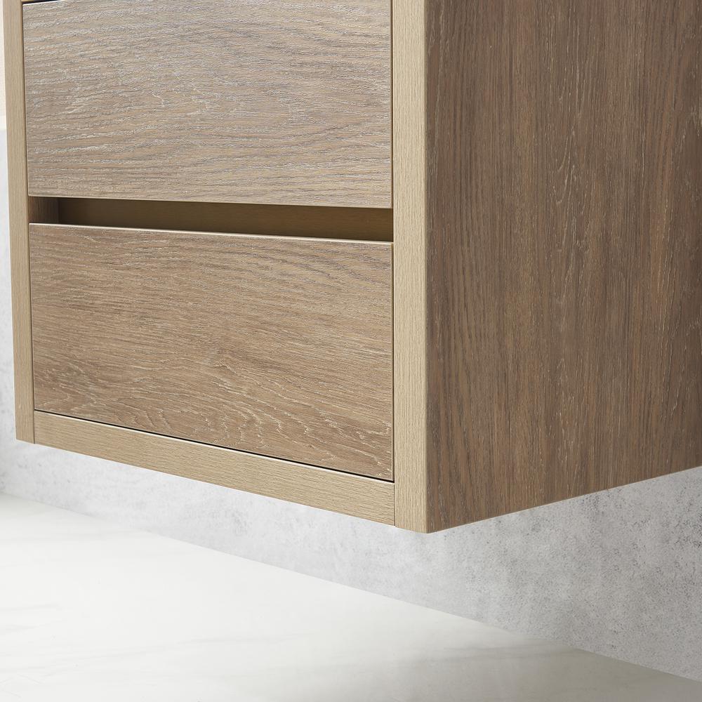 Single Sink Wall-Mount Bath Vanity with Composite Integral Square Sink Top. Picture 10
