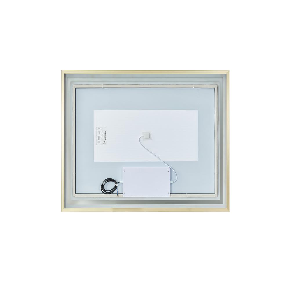 36" Rectangular Aluminum Framed LED Wall Mount Bathroom Vanity Mirror in Gold. Picture 2