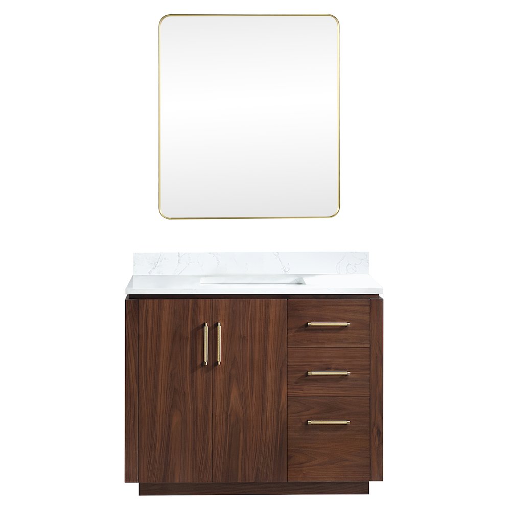 San 42" Free-standing Single Bath Vanity in Natural Walnut. Picture 2