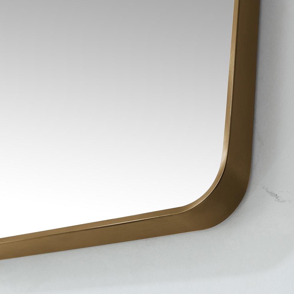 Mutriku 18 in. W x 36 in. H Rectangle Metal Wall Mirror in Brushed Gold. Picture 5