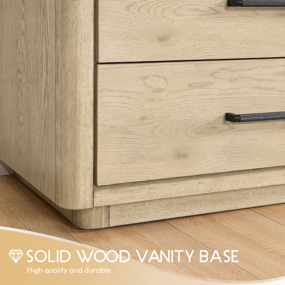 Porto 55" Free-standing Single Bath Vanity in Aged Natural Oak. Picture 8