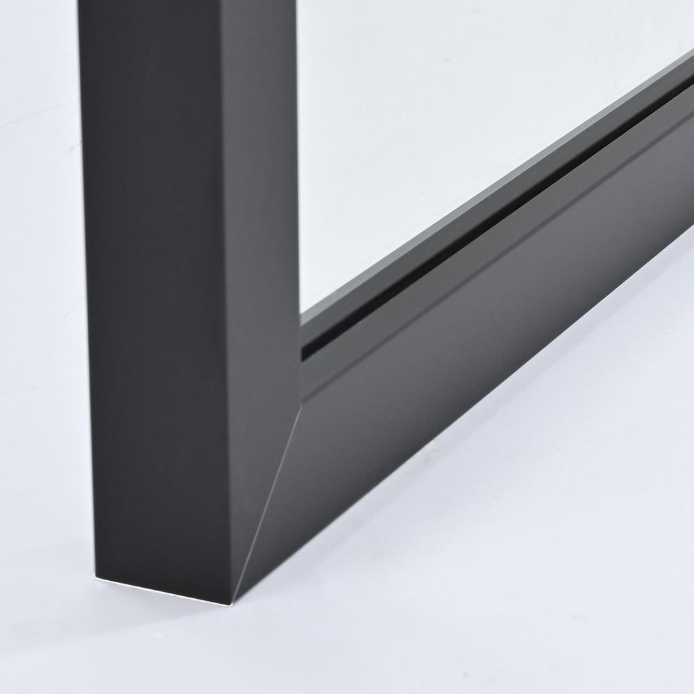 Arcos 34" W x 74" H Framed Fixed Glass Panel in Matte Black. Picture 3