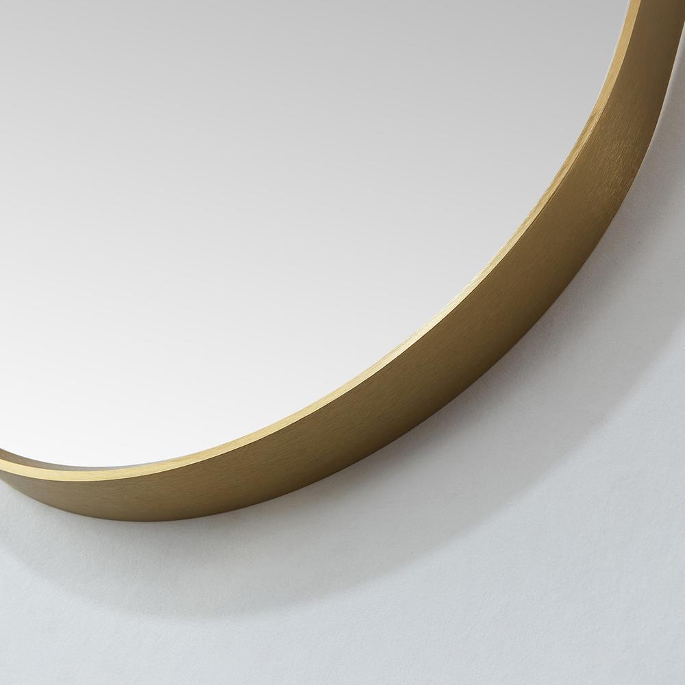 Miajadas 20 in. W x 36 in. H Oval Metal Wall Mirror in Brushed Gold. Picture 5
