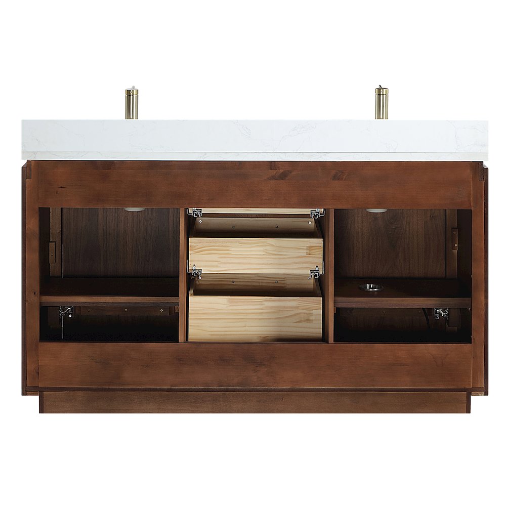 San 60M" Free-standing Double Bath Vanity in Natural Walnut. Picture 15