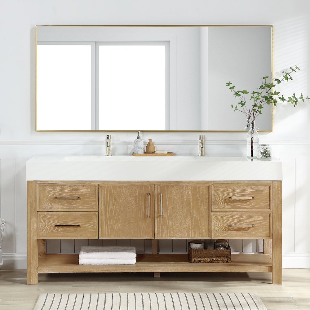 Vera 72" Free-standing Single Bath Vanity in Washed Ash Grey. Picture 3