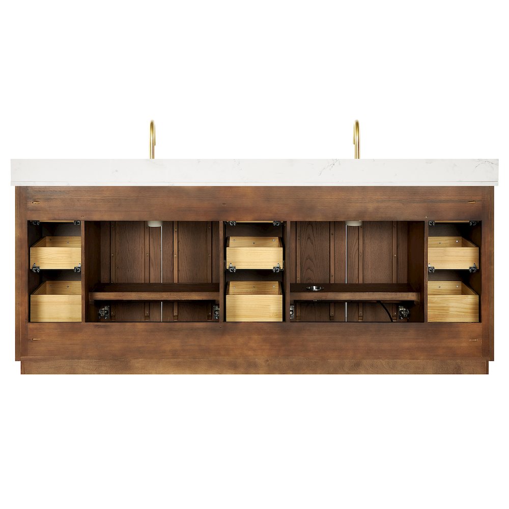 Oza 84" Free-standing Double Bath Vanity in Aged Dark Brown Oak. Picture 17