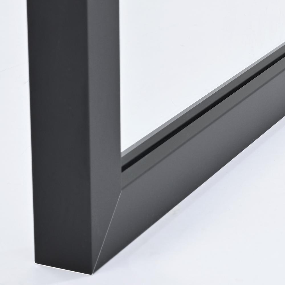 Tafalla 34" W x 74" H Framed Fixed Glass Panel in Matte Black. Picture 5