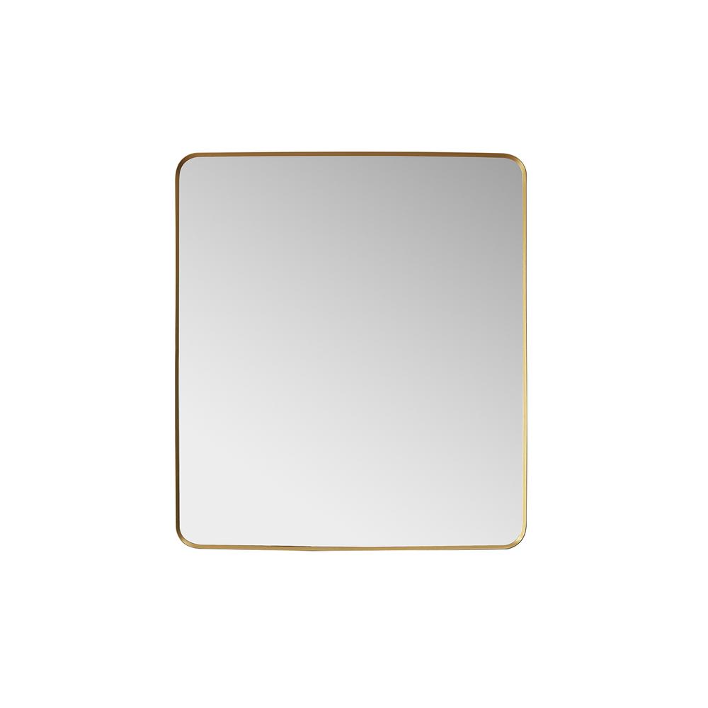 Mutriku 32 in. W x 36 in. H Rectangle Metal Wall Mirror in Brushed Gold. Picture 1