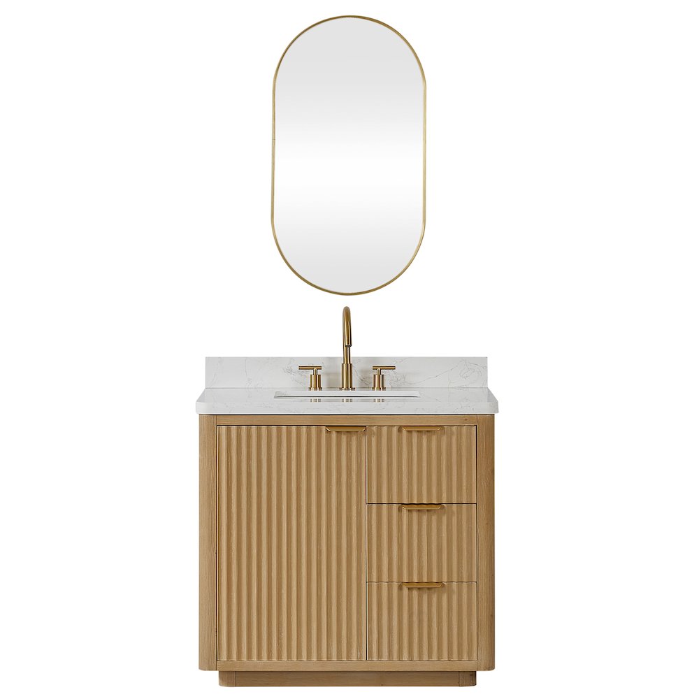 Cádiz 36in. Free-standing Single Bathroom Vanity in Washed Ash Grey. Picture 1