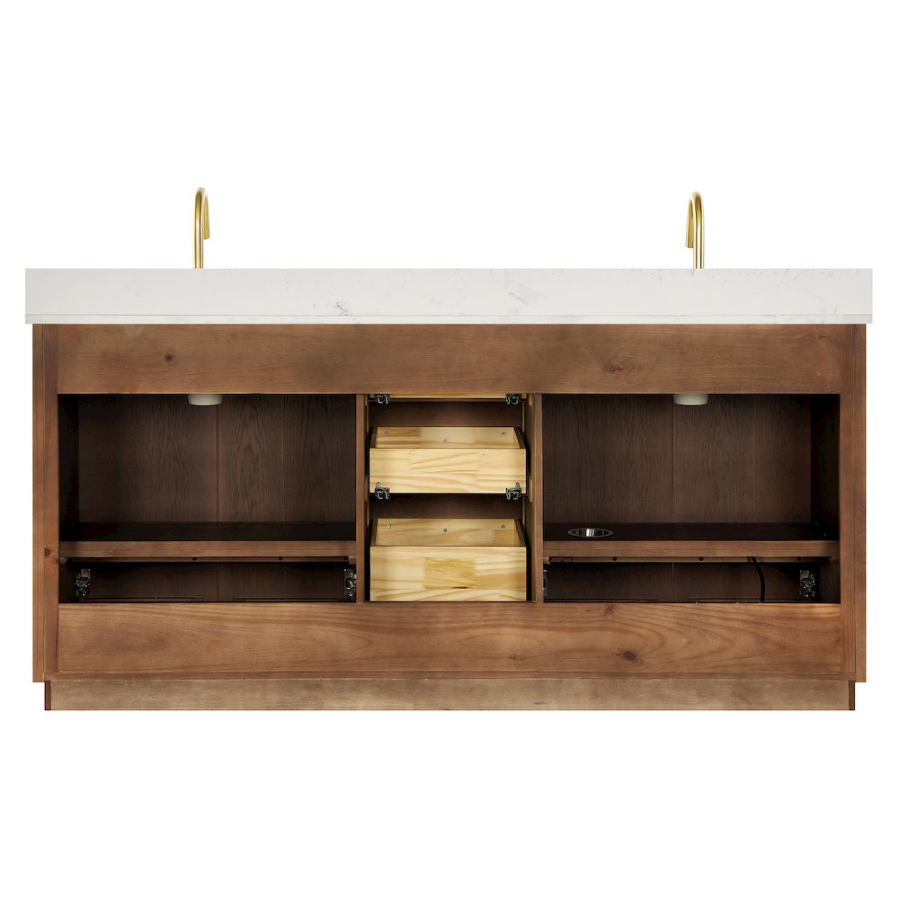 Oza 72" Free-standing Double Bath Vanity in Aged Dark Brown Oak. Picture 16