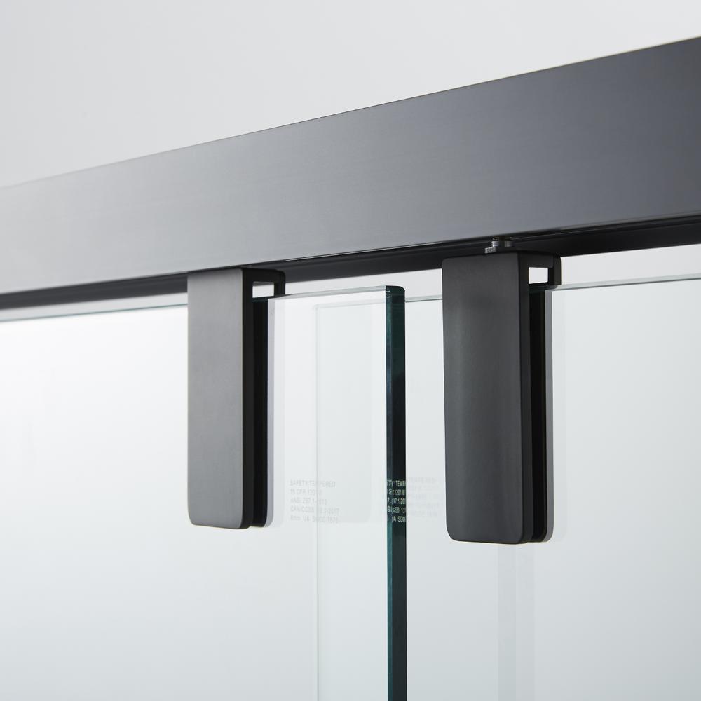 Brescia 60" W x 58" H Double Sliding Framed Tub Door in Matte Black. Picture 3