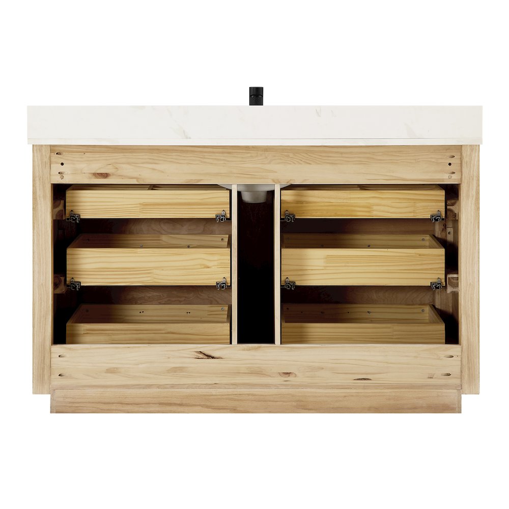 Porto 55" Free-standing Single Bath Vanity in Aged Natural Oak. Picture 12
