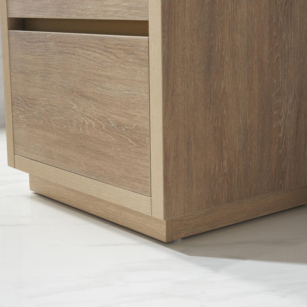 Single Sink Bath Vanity with Composite Integral Square Sink Top and Mirror. Picture 9