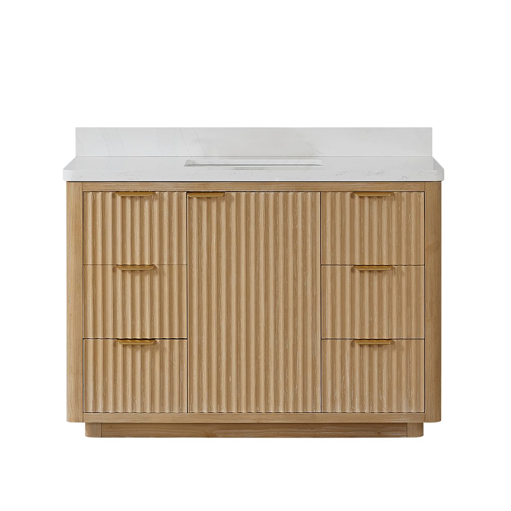 Cádiz 48in. Free-standing Single Bathroom Vanity in Washed Ash Grey. Picture 2