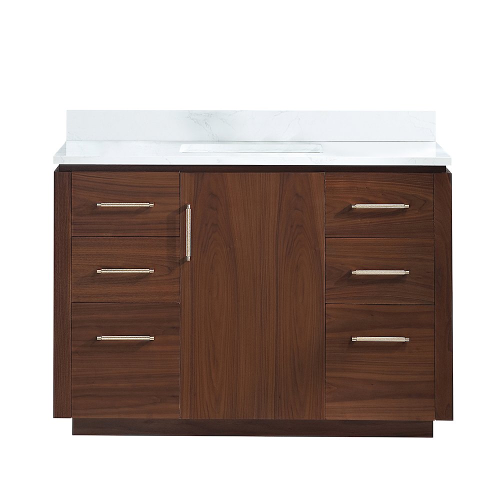 San 48" Free-standing Single Bath Vanity in Natural Walnut. Picture 2