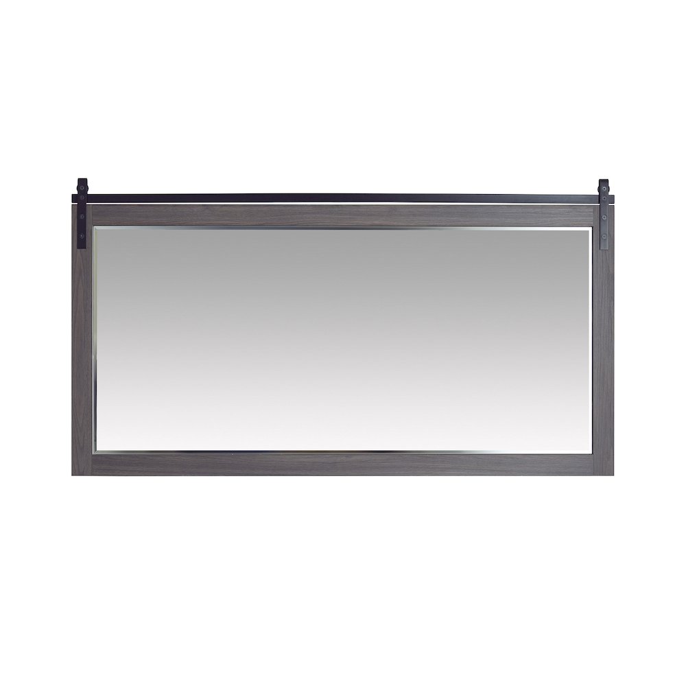 Cortes 72" Rectangular Bathroom Vanity Barndoor Wall Mount Mirror in Oak. Picture 1