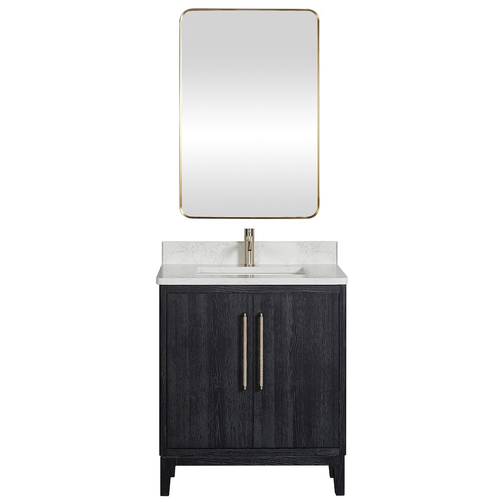 Gara 30" Free-standing Single Bath Vanity in Fir Wood Black. Picture 1