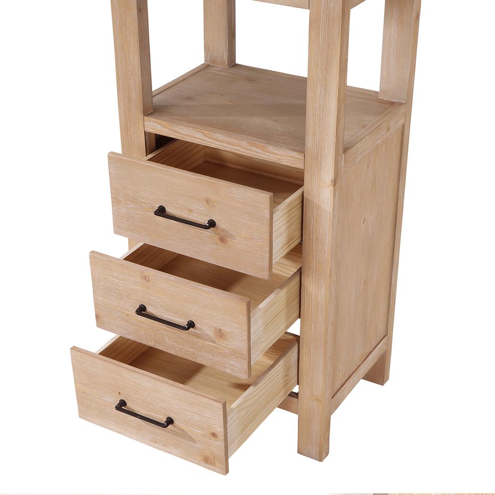 León 22in. Brown Storage Cabinet for Bathroom, Kitchen and Living Room. Picture 7