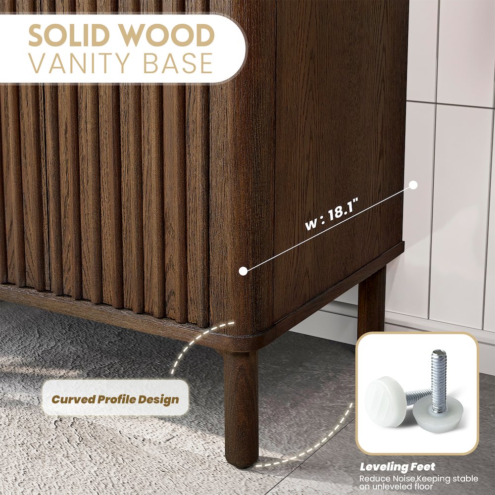 Mumbai 24" Free-standing Single Bath Vanity in Aged Dark Brown Oak. Picture 11