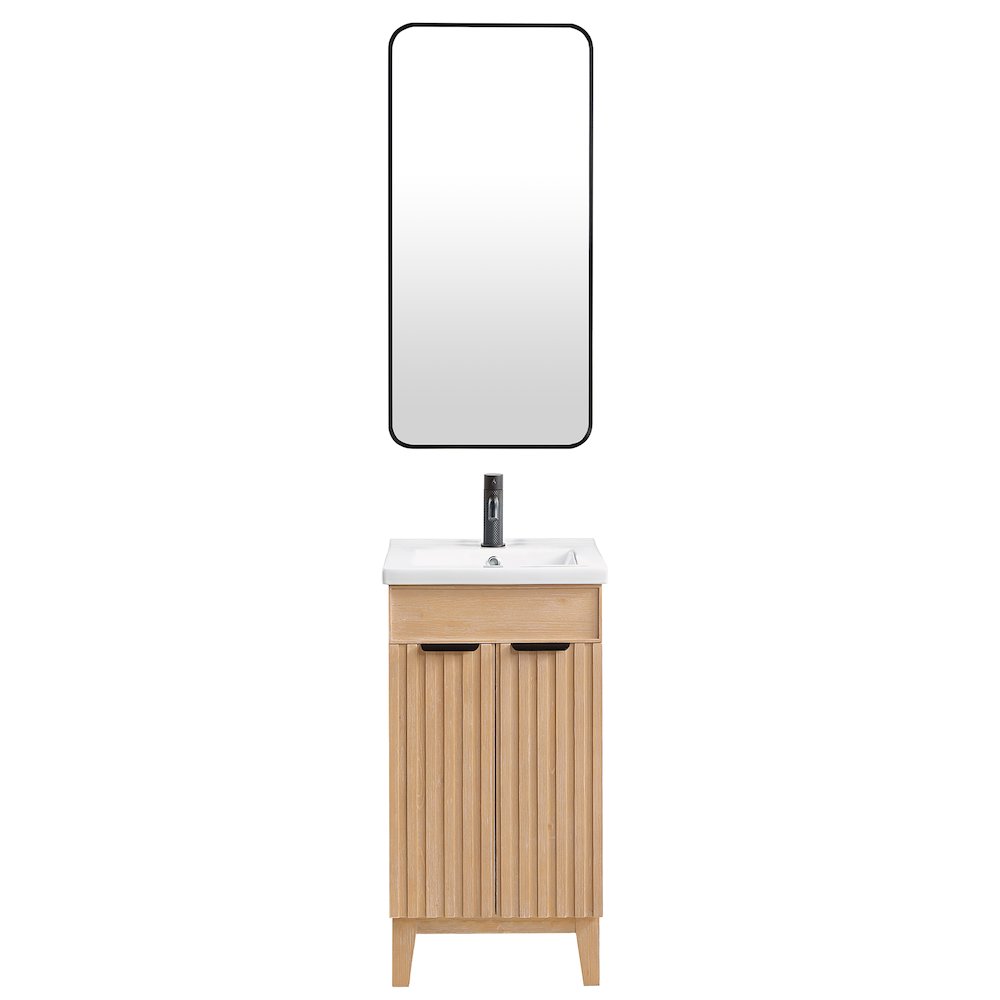Palos 18" Free-standing Single Bath Vanity in Fir Wood Brown. Picture 1
