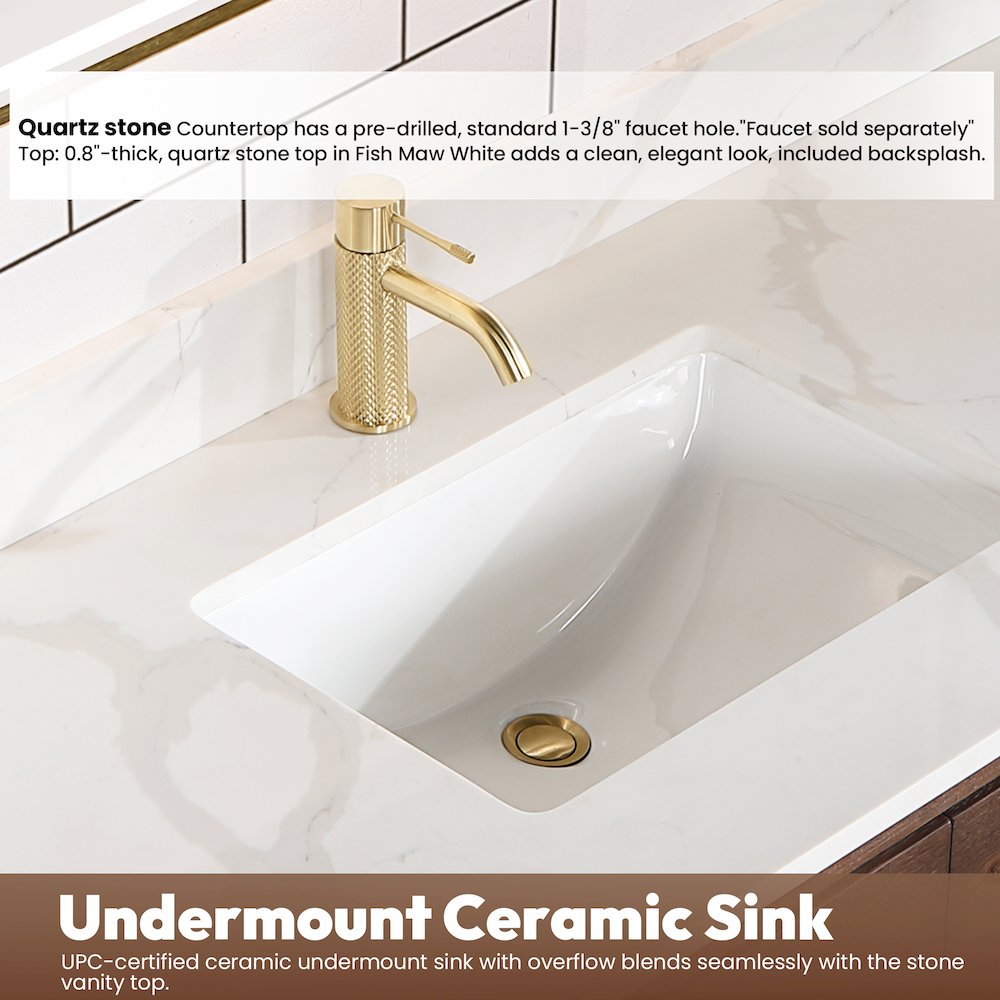 Cristo 55" Floating Single Bath Vanity in Aged Dark Brown Oak. Picture 7