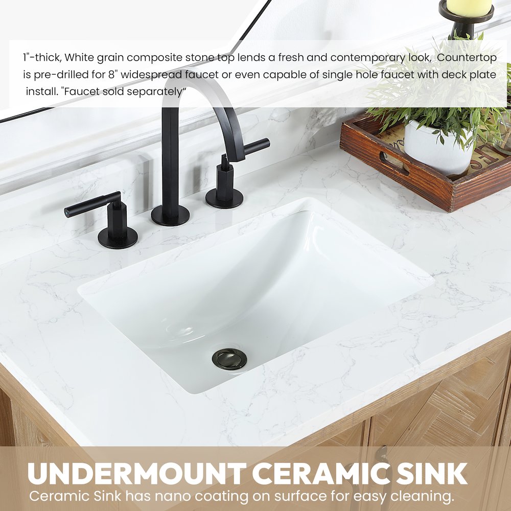 Javier 60" Free-standing Single Bath Vanity in Spruce Antique Brown. Picture 7