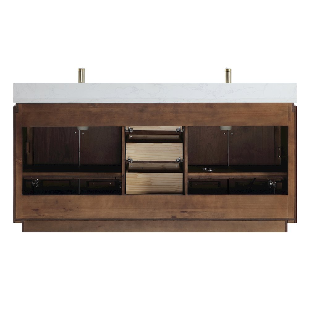 San 72" Free-standing Double Bath Vanity in Natural Walnut. Picture 15
