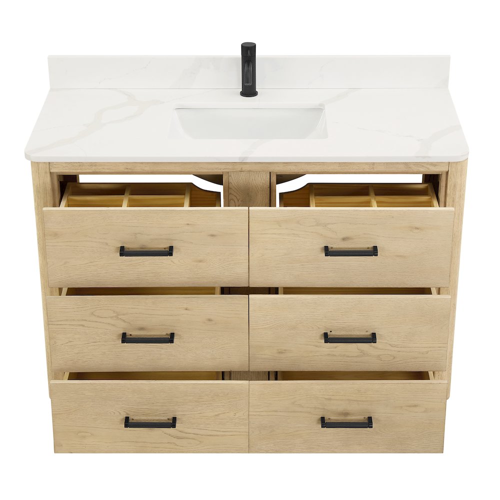Porto 48" Free-standing Single Bath Vanity in Aged Natural Oak. Picture 10