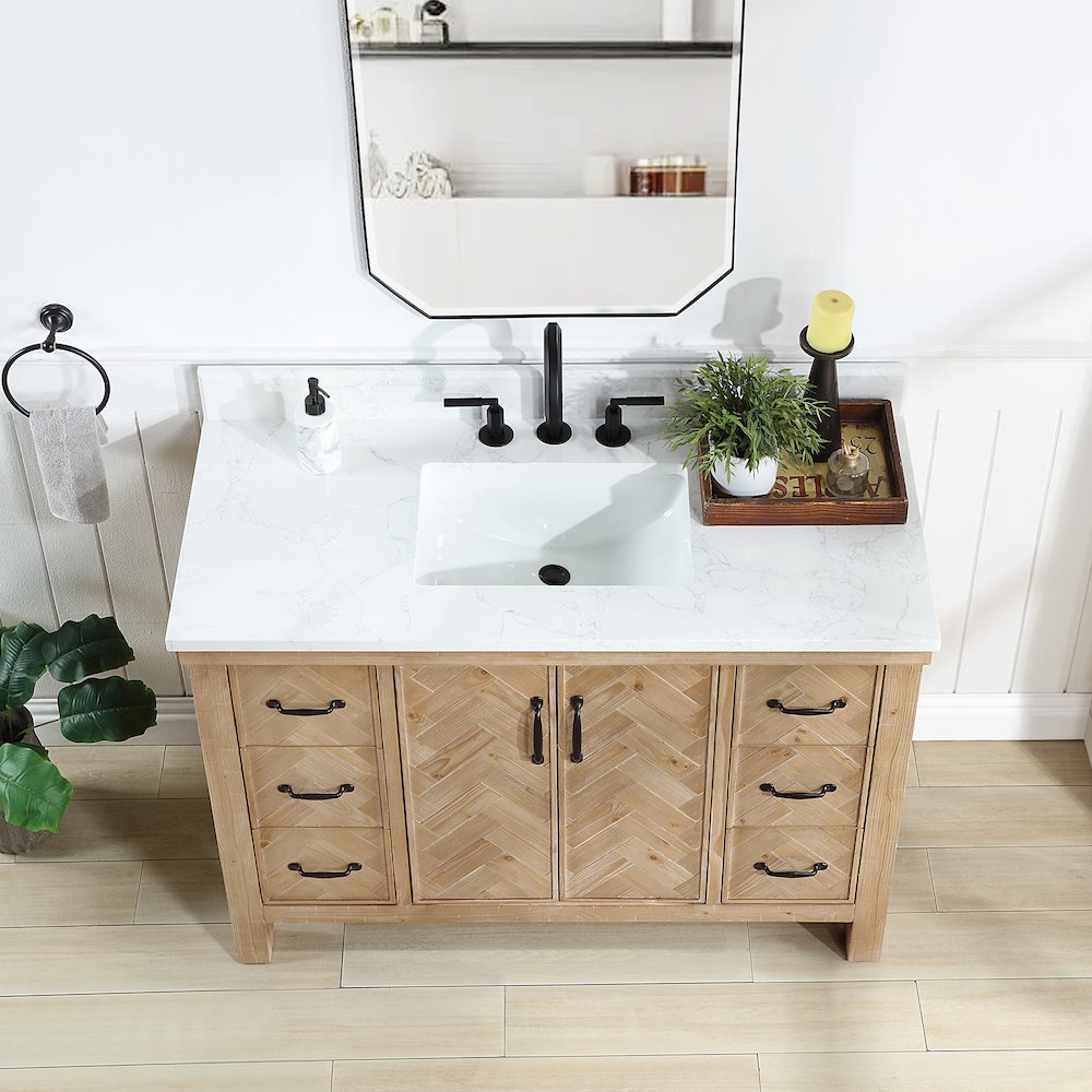 Javier 48" Free-standing Single Bath Vanity in Spruce Antique Brown. Picture 5
