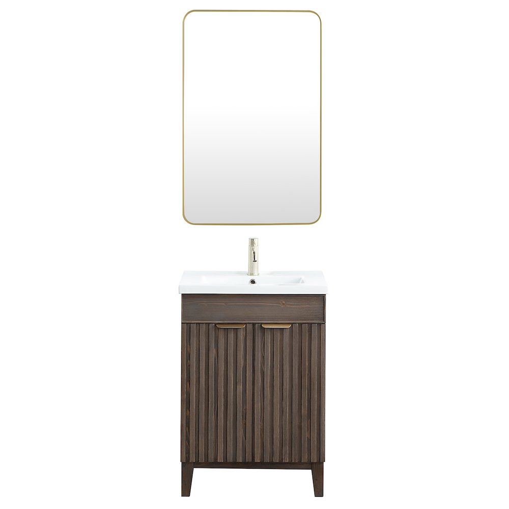Palos 24" Free-standing Single Bath Vanity in Spruce Aged Brown. Picture 1