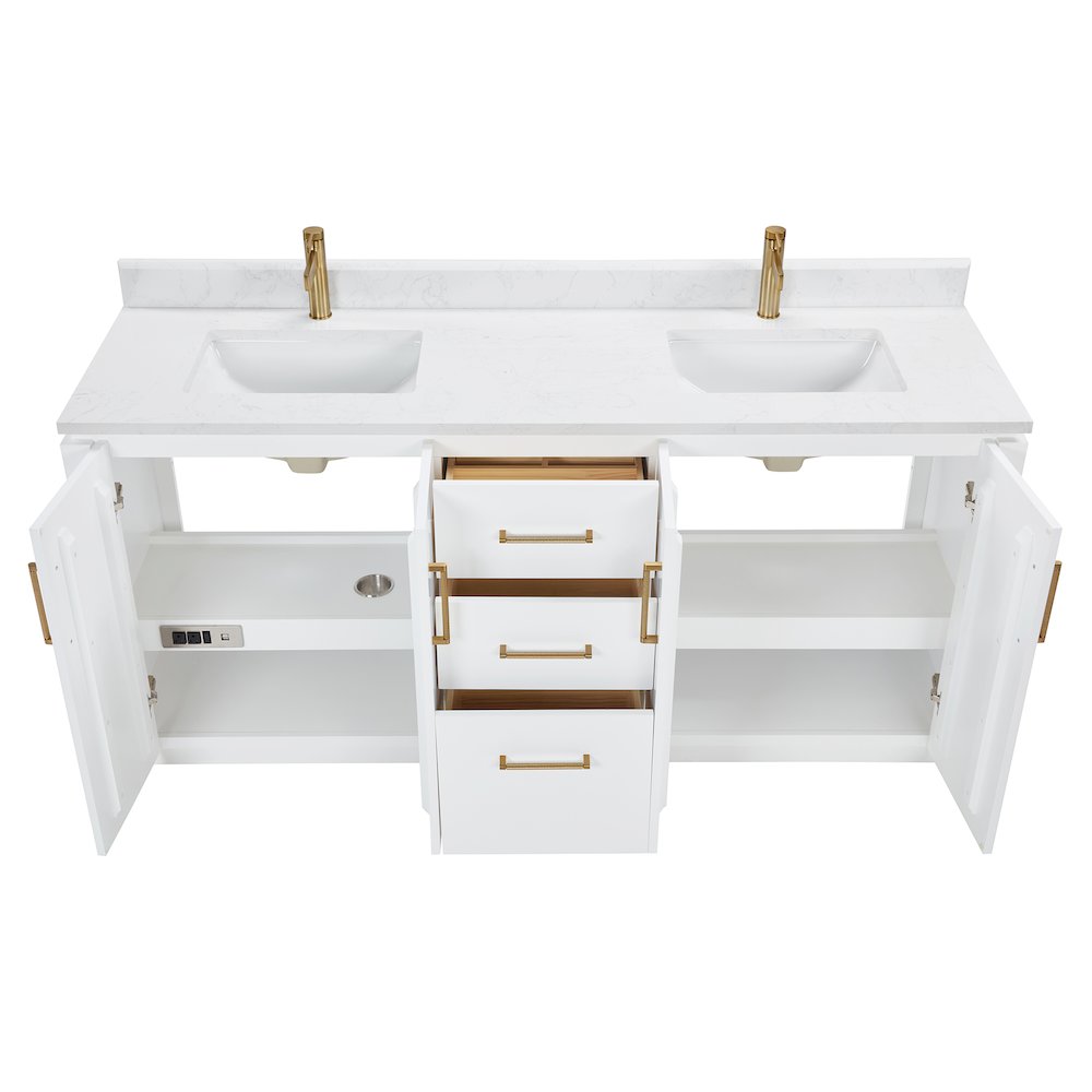 San 72" Free-standing Double Bath Vanity in White. Picture 14