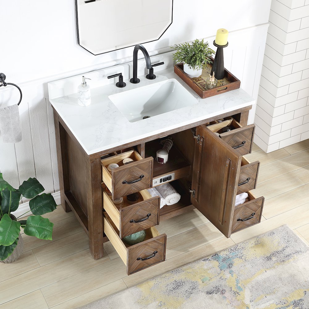Javier 42" Free-standing Single Bath Vanity in Spruce Antique Gray. Picture 6