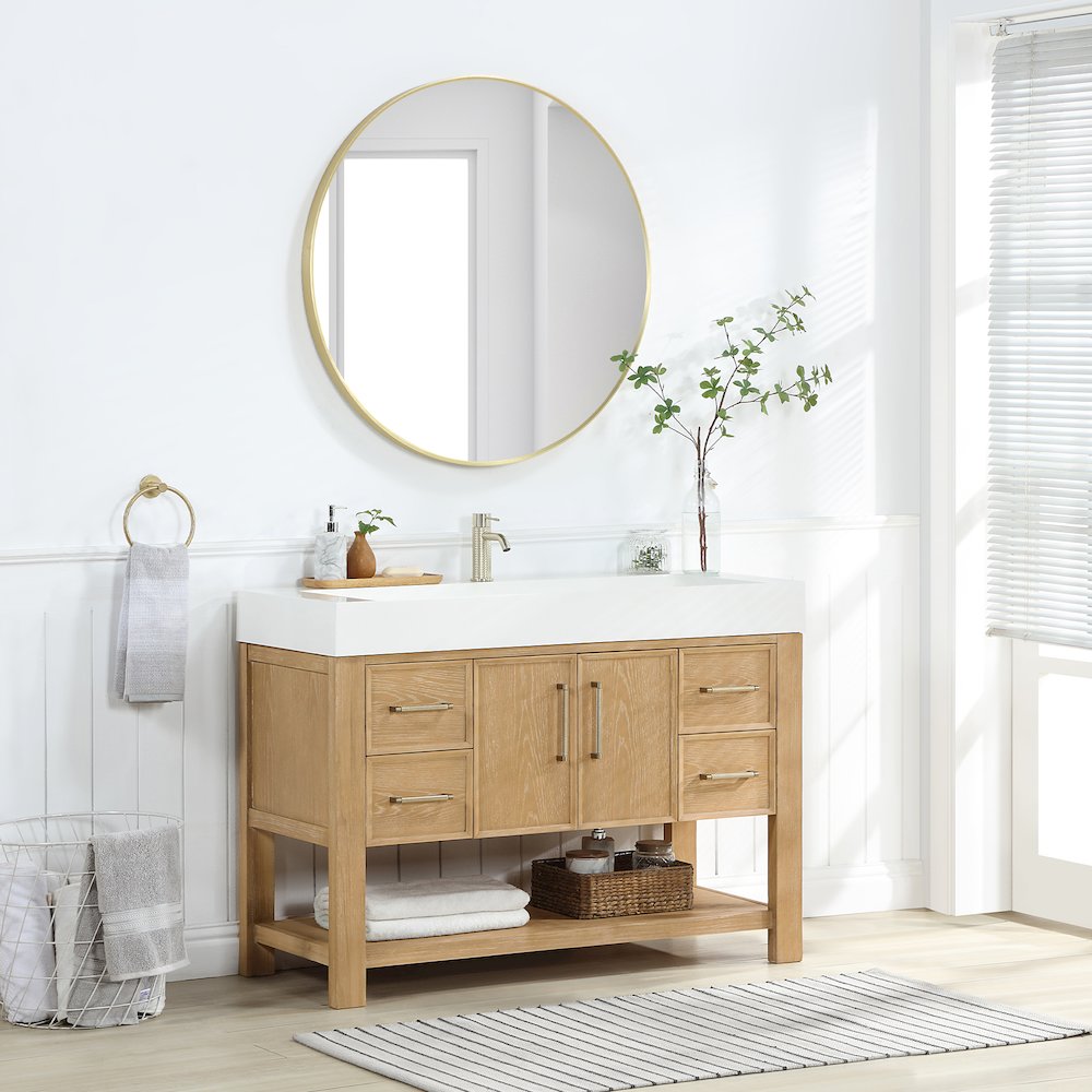 Vera 48" Free-standing Single Bath Vanity in Washed Ash Grey. Picture 4