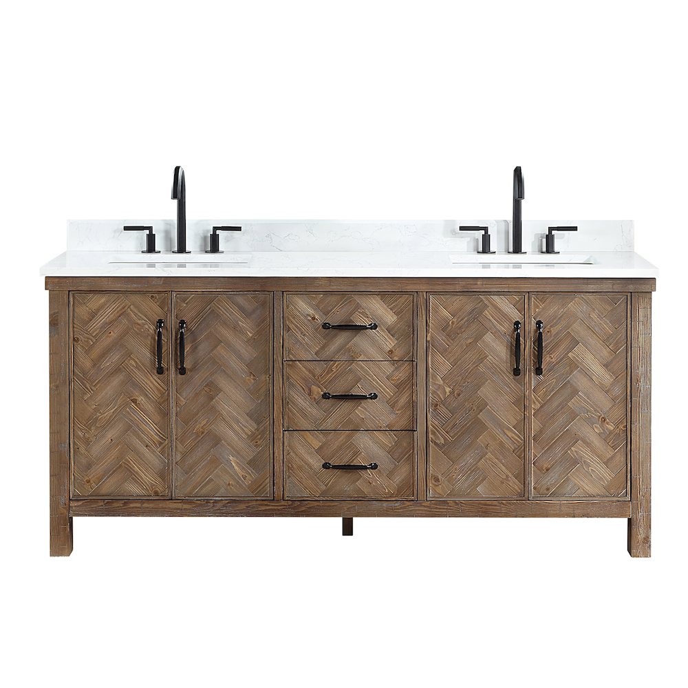Javier 72" Free-standing Double Bath Vanity in Spruce Antique Gray. Picture 1