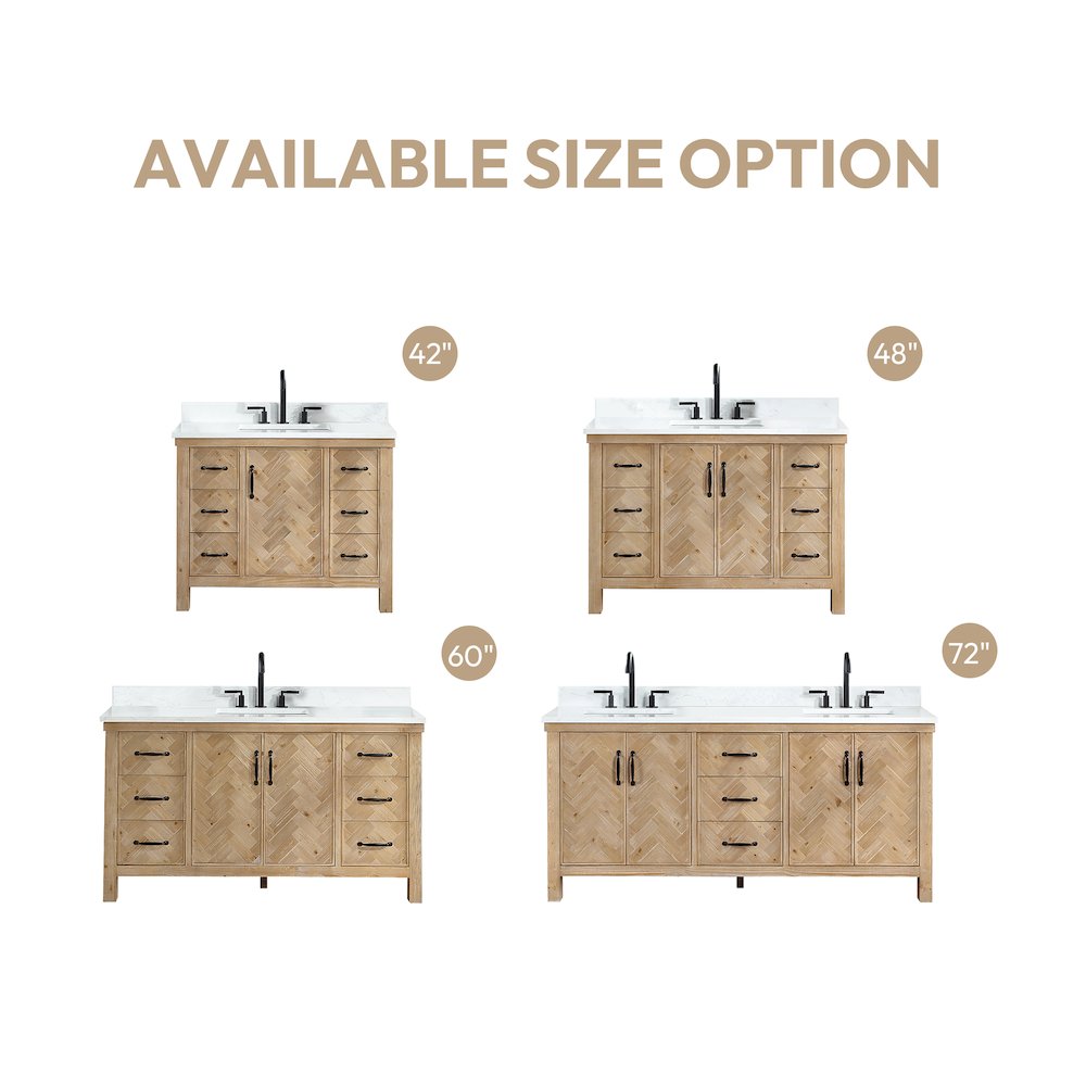Javier 60" Free-standing Single Bath Vanity in Spruce Antique Brown. Picture 18