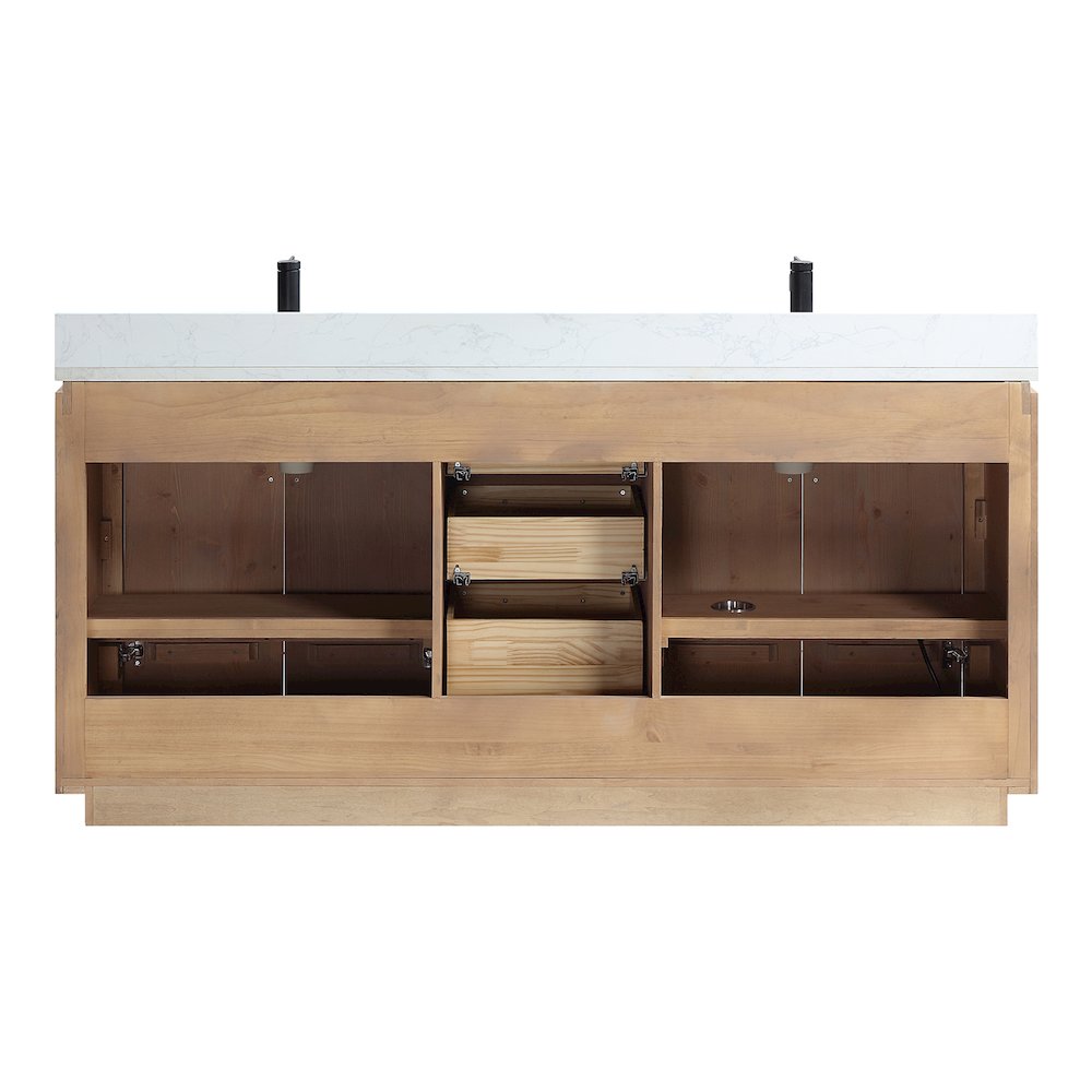 San 72" Free-standing Double Bath Vanity in Fir Wood Brown. Picture 15