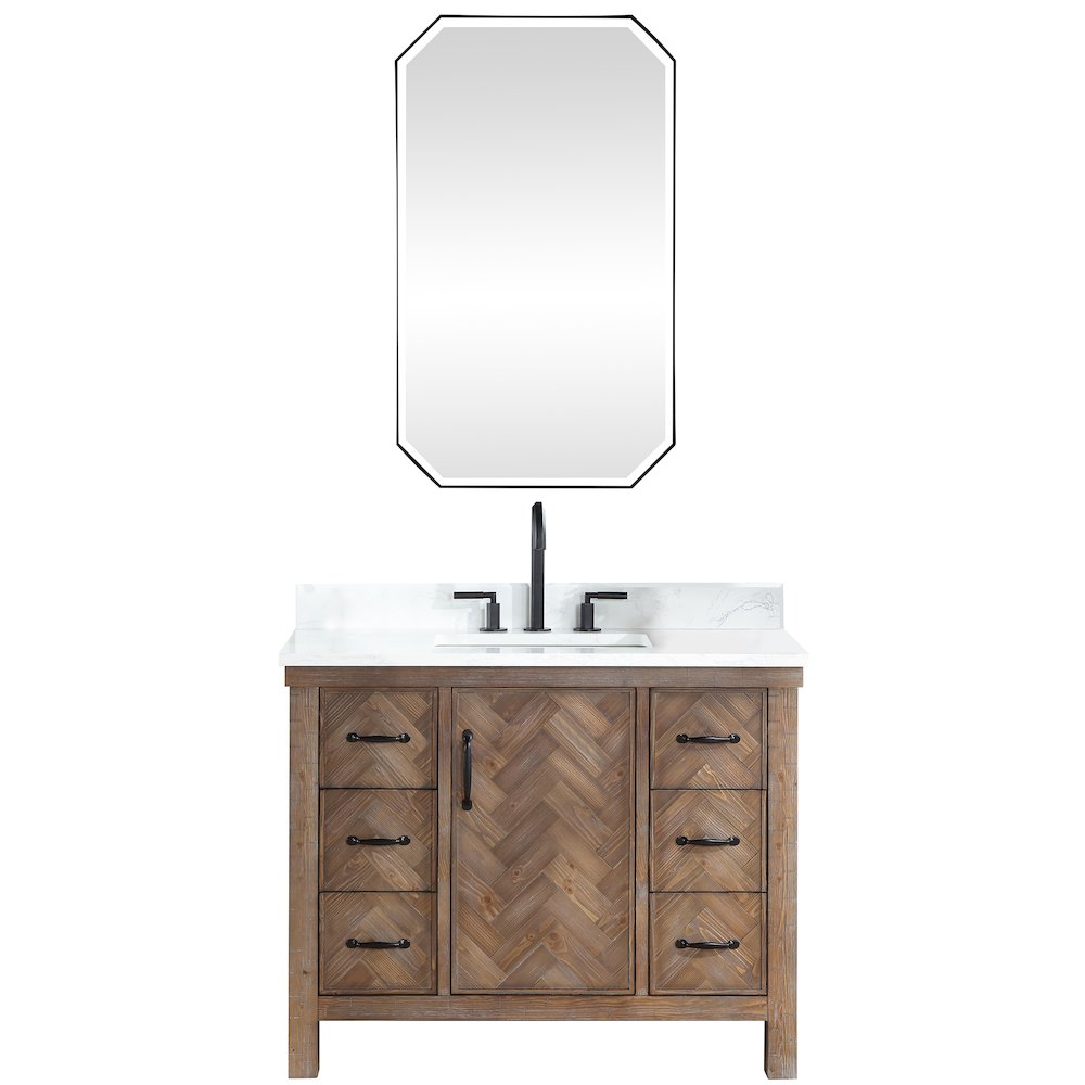 Javier 42" Free-standing Single Bath Vanity in Spruce Antique Gray. Picture 1