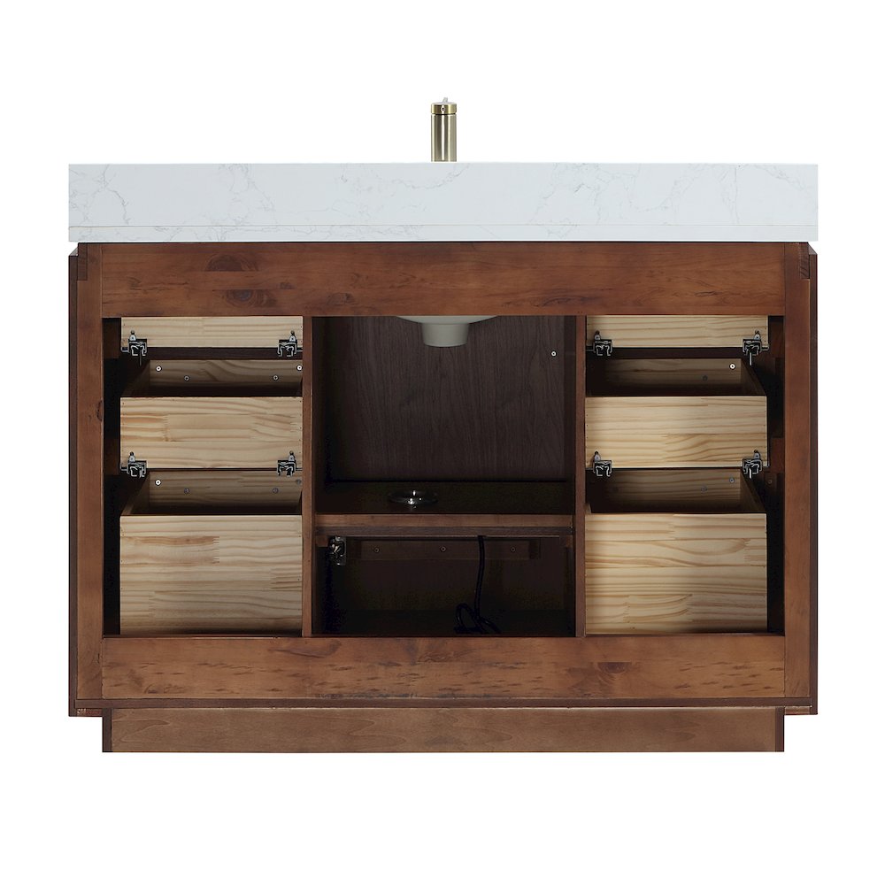 San 48" Free-standing Single Bath Vanity in Natural Walnut. Picture 16