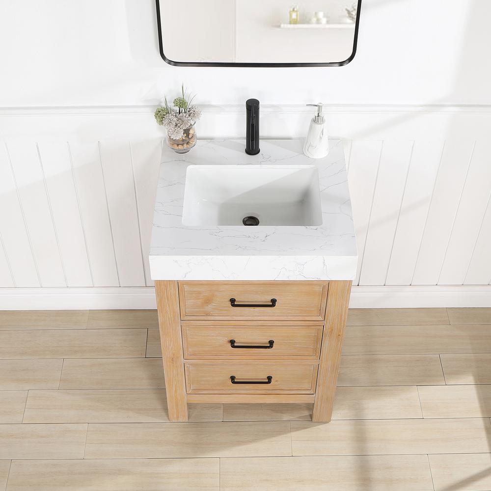 Free-standing Single Bathroom Vanity with Composite top and Mirror. Picture 15