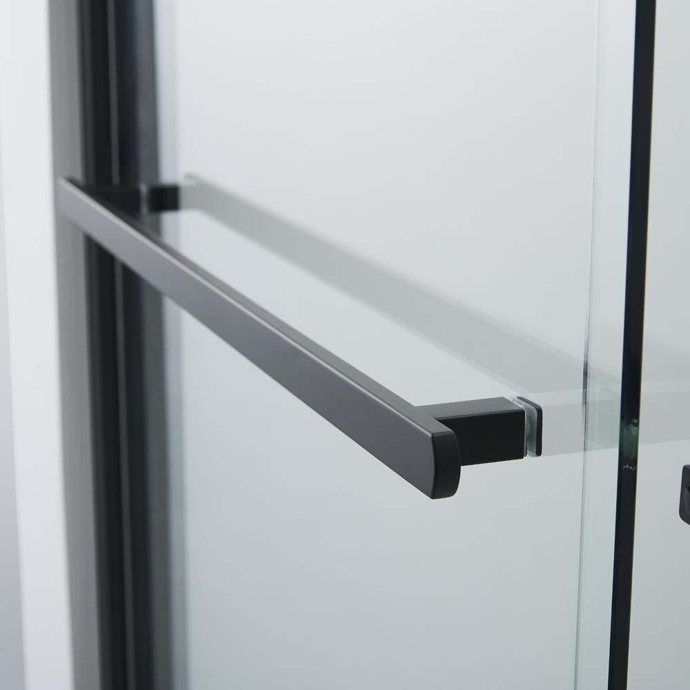 Brescia 60" W x 58" H Double Sliding Framed Tub Door in Matte Black. Picture 2