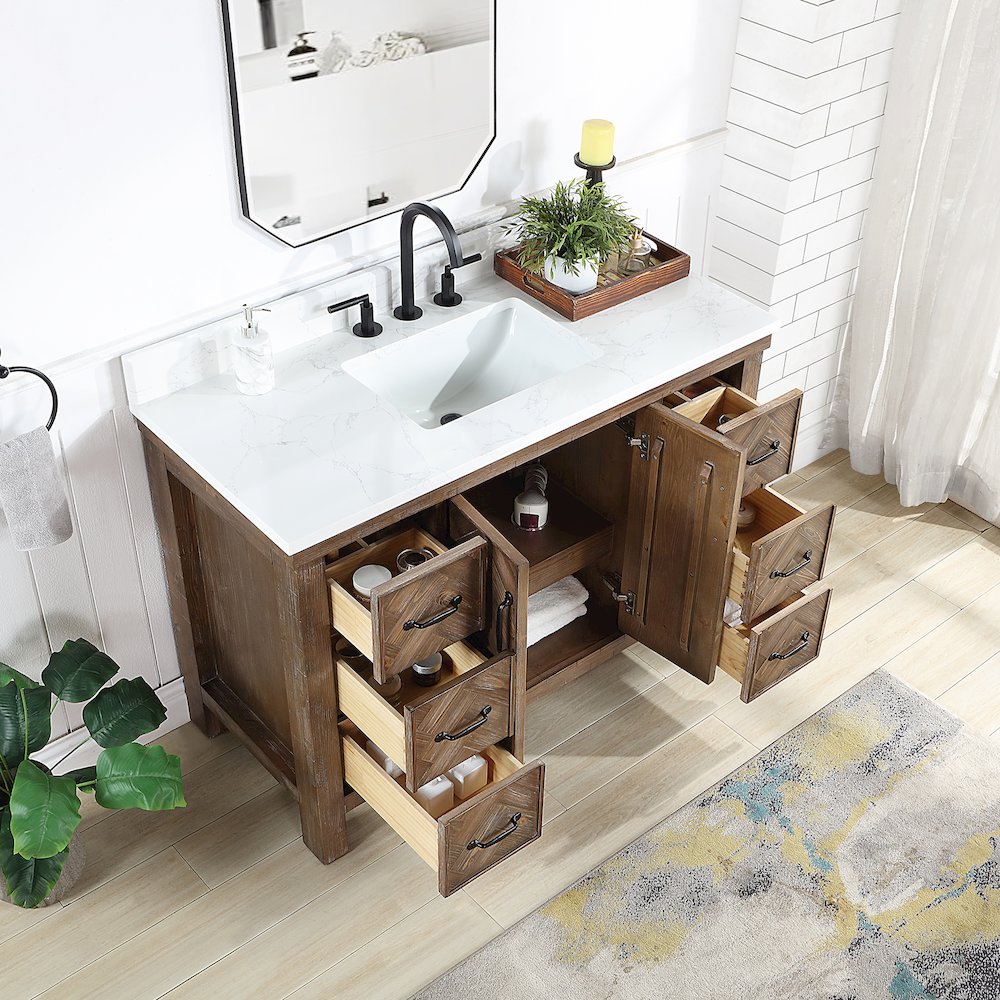 Javier 48" Free-standing Single Bath Vanity in Spruce Antique Gray. Picture 6