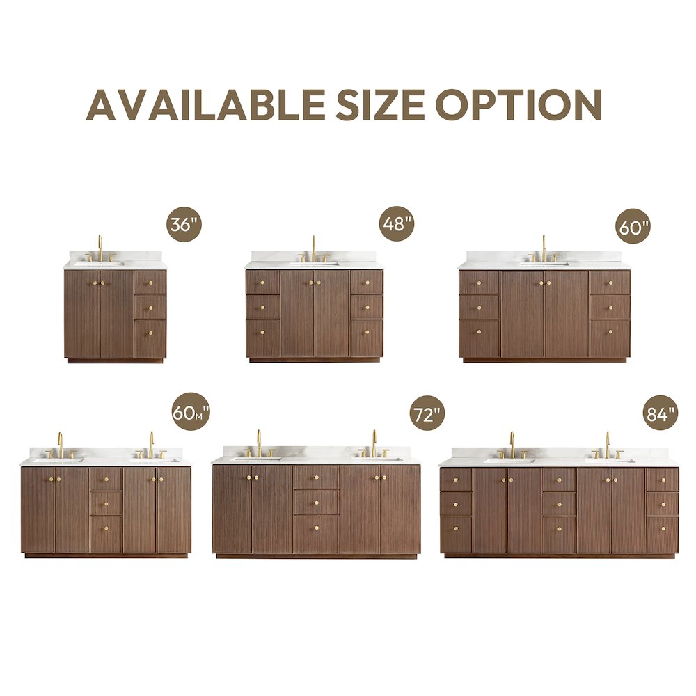 Oza 36" Free-standing Single Bath Vanity in Aged Dark Brown Oak. Picture 18