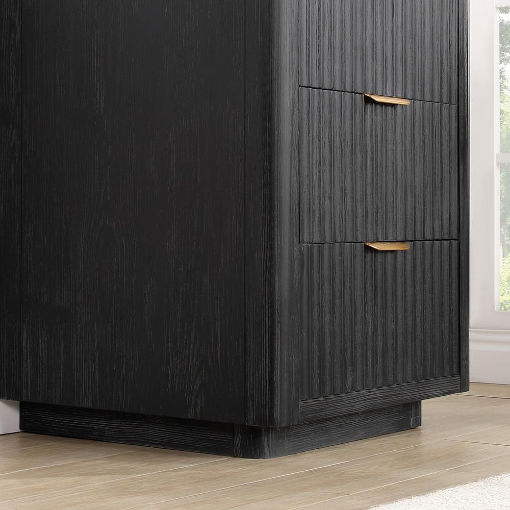 Free-standing Single Bathroom Vanity with Composite top in Lightning White. Picture 13