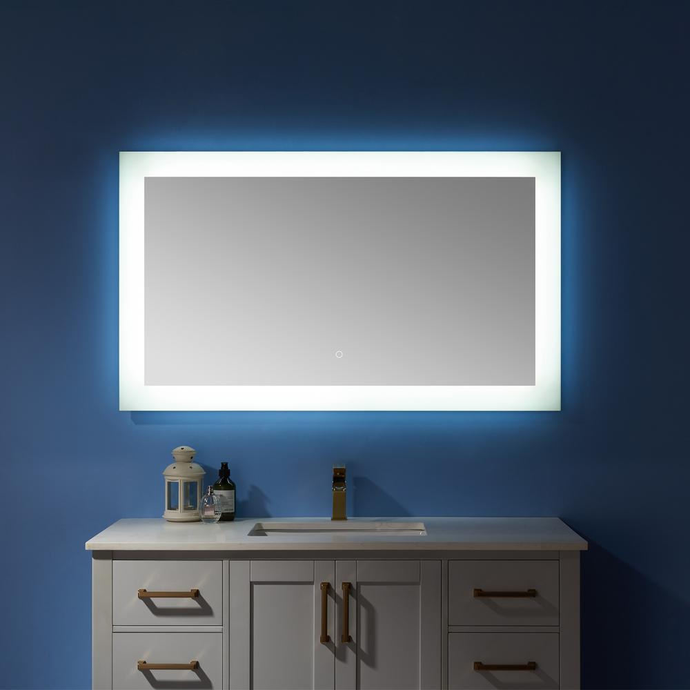 48'' Rectangle LED Lighted Accent Bathroom/Vanity Wall Mirror. Picture 5