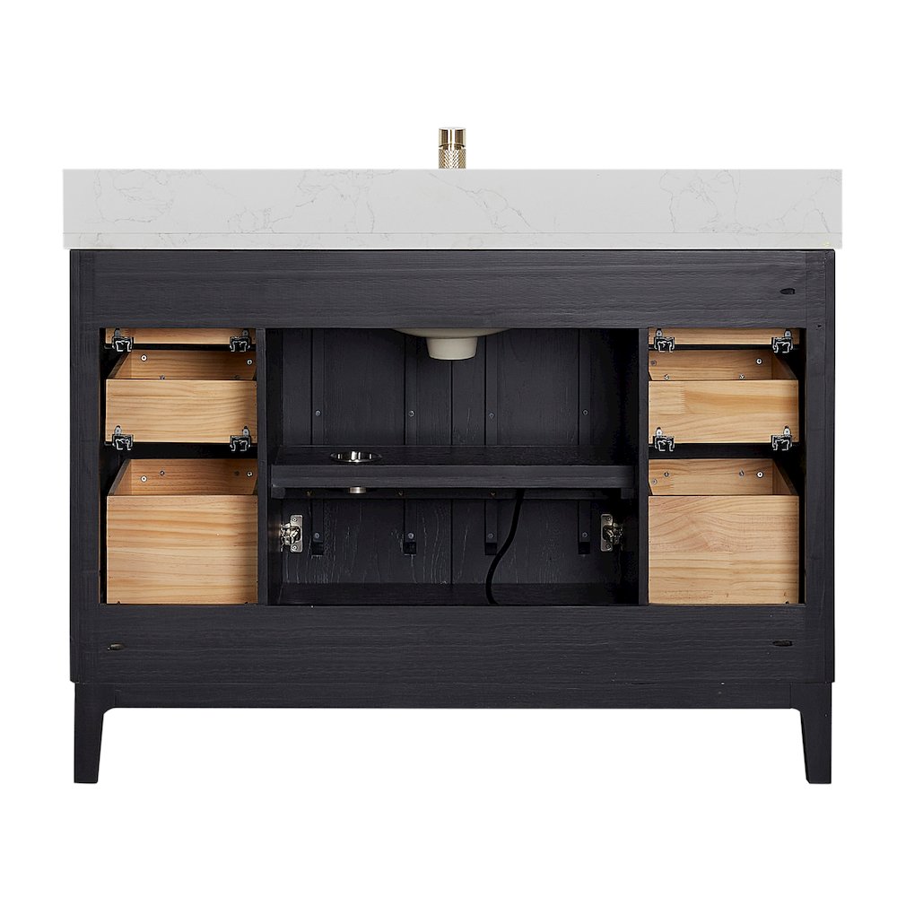 Gara 48" Free-standing Single Bath Vanity in Fir Wood Black. Picture 18